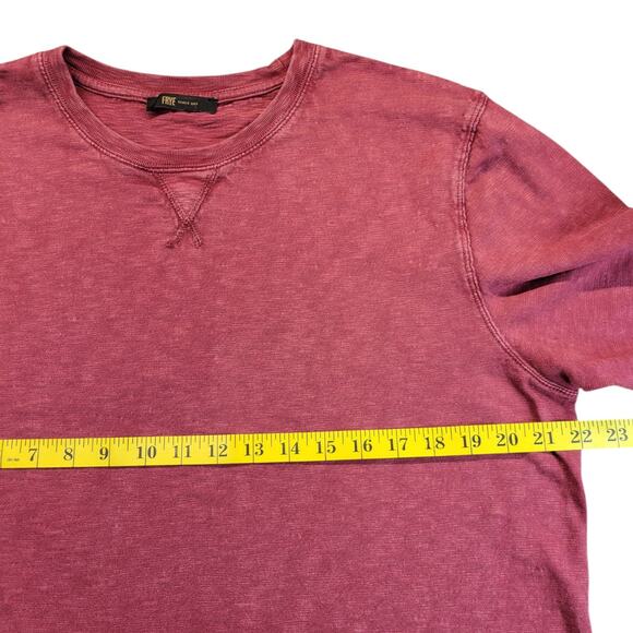 Frye and Co. Mens Burgundy Long Sleeve Thermal Shirt Large Patch Logo Clean - Picture 9 of 10